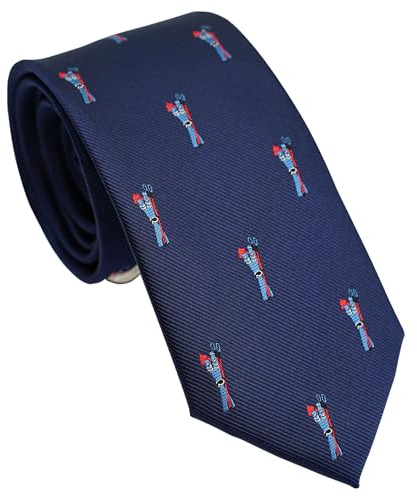 ZENXUS Navy Tie for Men, Sports Designer Necktie of Ski