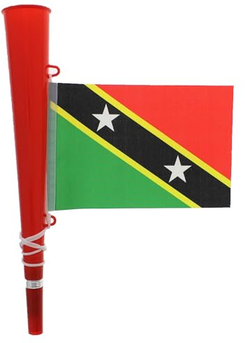 Zac's Alter Ego Red Woofer Horn with St. Kitts & Nevis Flag - Bright Loud Carnival Festival Party