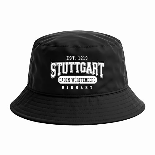 Stuttgart College City Anglerhut | Mütze für Fußballfans – Sommermütze Unisex Fischerhut für Kurve & Stadt – Streetwear Hut für Männer & Frauen – Schwaben Szene Style