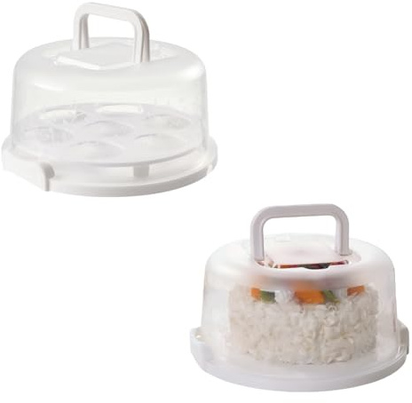 Booso Caja de Transporte para Tartas con Tapa y Asa Caja para Tartas Contenedor para Cupcakes con Asa Contenedor para Transporte de Tartas