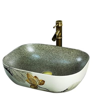 Lavandino da appoggio in Ceramica, Anti-Schizzi, retrò, Singolo, Artistico, lavamani,