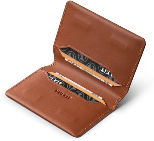 VULKIT Schlankes Minimalistisches Kartenetui RFID-blockierendes Leder Kreditkartenetui Vordertaschen-Geldbörse mit Magnetverschluss