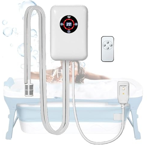 Weyot Chauffe-Eau de Bain avec Thermostat, température constante de 30 à 43 °C, pour baignoires, Petites piscines, jacuzzis, Cadeau d'hiver, de Noël ou d'anniversaire pour Les Amateurs de Bain.