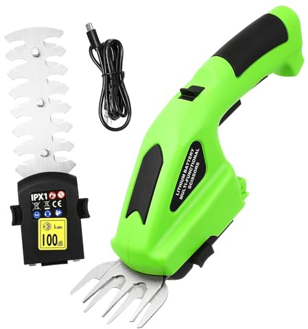 NUOBESTY Cesoie da Potatura Elettriche a Batteria, Forbici da Giardinaggio per Impieghi Gravosi Lame in Acciaio ad Alta Durezza, Attrezzi da Giardino Ergonomici per Potatura Siepi e Fiori