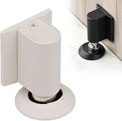 Magnetic Door Wedge Stopper, Heavy Duty Magnetic Doors Catch Holder, Windproof Stopper No Drill Invisible Doorstops for Inside Door,Prevents Door Slamming for Home & Office (White, 1 Pack)