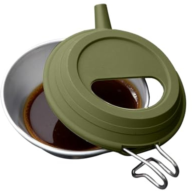 Générique Campingmugg för kaffe | Vikbart handtag i rostfritt stål med silikonlock | Campingmugg, för kaffe, varmt och kallt te, drycker, resor och utomhus