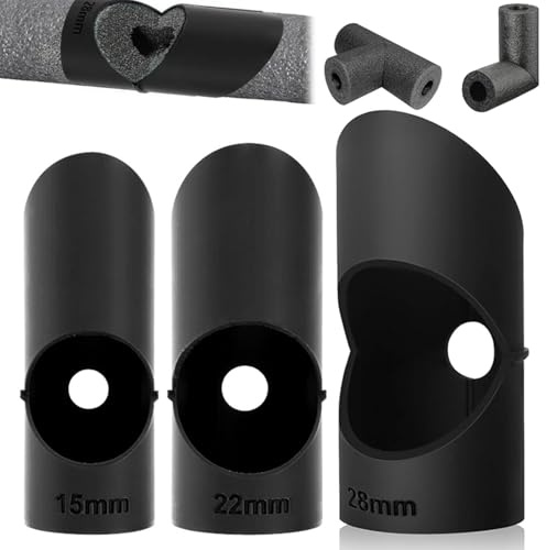 3 Stück Schaumstoff Rohrschneider, Foam Tube Pipe Insulation Cutting, Rohrisolierung Schaumstoff Schneider, Geeignet für 15/22/28 mm Durchmesser Schneidwerkzeug, für solierung von Kupferrohren