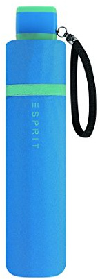 ESPRIT Regenschirm Super-Mini Handhubwagen Special Edition Bicolor Blau und Türkis