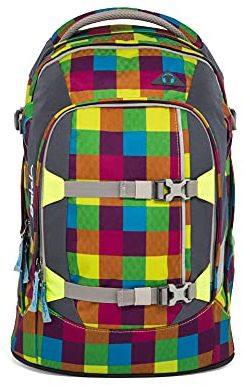 SATCH Beach Leach 2.0 Kinder-Rucksack,45cm, Karo Bunt Gepixelt,SAT-SIN-003-901is incorrect and must be replaced by the proper value Satch pack Schulrucksack -ergonomisch,30Liter, Organisationstalent