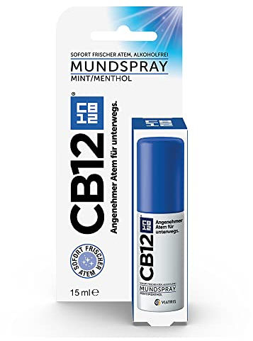 CB12 Spray: Mundspray für angenehmen Atem unterwegs, Mint/Menthol gegen Mundgeruch, 15 ml