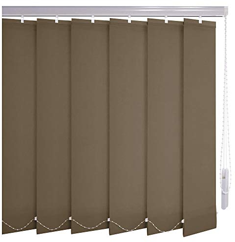 Sonnenschutz-HH® - Lamellenvorhang cappuccino lichtdurchlässig - Breite 215 cm x 120 cm Höhe - Lamellenbreite 127mm Vertikaljalousie Vertikalanlage Schiebevorhang