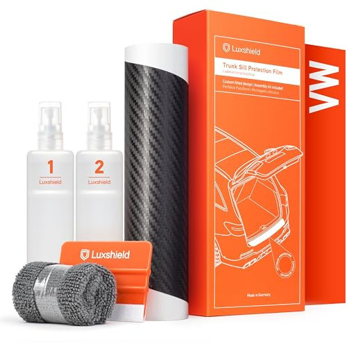 Luxshield Pellicola Protettiva per Bordo di Carico per VW T-Cross C1 I 2019-2024 - Protezione Paraurti, antigraffio, per vernice - Carbonio Nero