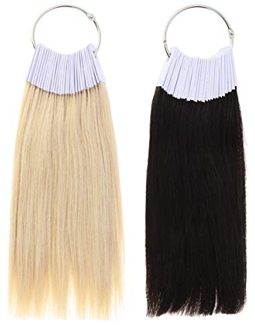 30St Haarbretter slico waschbare raufaserfarbe digital Glätten Styling menschliches Haar Bausatz Ring Haarfarbentafeln Echthaar zum Üben Haarsträhnen Farbtafel Probe Werkzeug