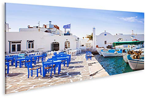 islandburner Bild auf Leinwand Typische griechische Inseln Dorf Naousa Paros Insel Kykladen Fischen Griechenland Wandbild Poster Kunstdruck Bilder