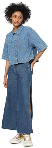 ONLY Cropped Fit Jeanshemd