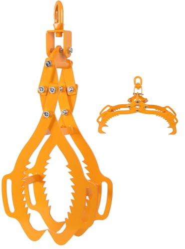ECUTEE Pinza Forestale per Legna e Tronchi 720mm Pinza di Sollevamento per Tronchi di Legno Ganci 4 Artigli, 1500KG/3300lbs di Forza di Trazione per Trattori Camion ATV Carrelli Elevatori