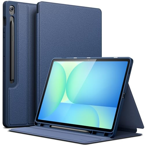 JETech Funda para Samsung Galaxy Tab S10 FE Plus 13,1, Marino | Soporte Multiángulo, con S Pen Soporte, Carcasa Protectora Slim, Activación/Reposo Automático