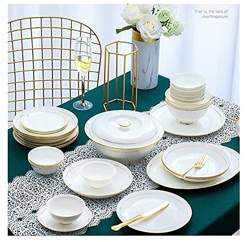 SnamicE Juegos de vajilla Juego de Platos 36 Piezas Juego de vajilla de cerámica Vajilla de Porcelana Platos Platos Juego de vajilla Combinado de cerámica Servicio de porcela,