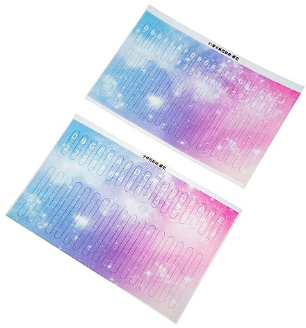 Kisangel Daumenklavier Notenaufkleber Pvc 2 Stück Bunte Kalimba Skalenaufkleber Für Anfänger Leichte Montage Langlebig Praktisches Lernzubehör Für Fingerklavier