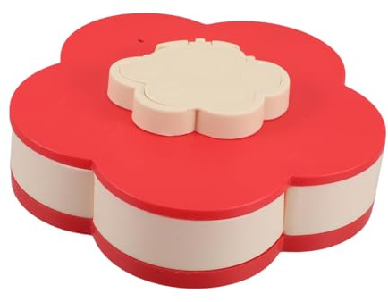 Ciieeo Contenedor de Snacks Dividido para Escritorio Caja Giratoria de Almacenamiento de Comida Forma de Flor Organizador de Aperitivos para Hogar y Fiestas Capacidad para Secos y Dulces