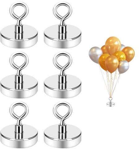 6 stycken ballongvikter för heliumballonger, återanvändbara med magnet