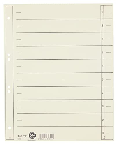 Leitz 16570011 Trennblatt, A4, Karton, Überbreite, chamois
