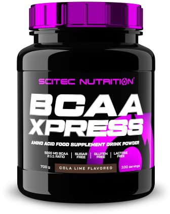 Scitec Nutrition BCAA Xpress, Zucker-, Gluten- & Laktosefrei, 5g reine BCAA, Muskelaufbau & Wachstum, 2:1:1 Aminosäurenverhältnis, aromatisiert & leicht zu mischen, 700 g, Cola-Lime