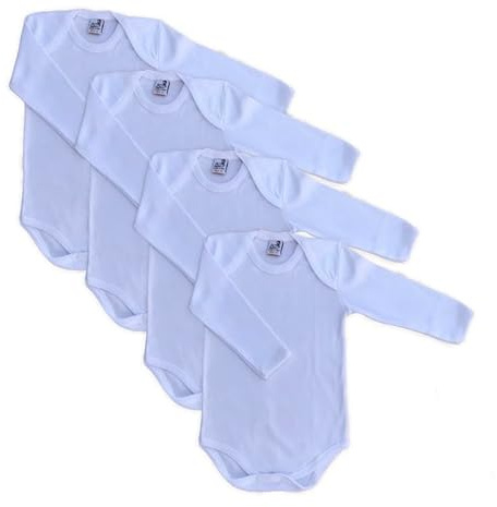 ZZZ ZZZ PETITE ABEILLE Made in Italy-4 Body per Neonato con Manica Corta/Lunga in Caldo Cotone (lunga,36)
