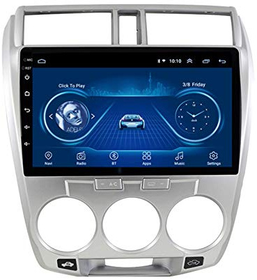 PLOKM 10.1 Pollici Touch Screen Autoradio Android con GPS Navigazione Supporto WiFi/BT Tethering Internet Android/iOS Mirror Link per Honda City 2008-2014 Car Stereo Radio Video