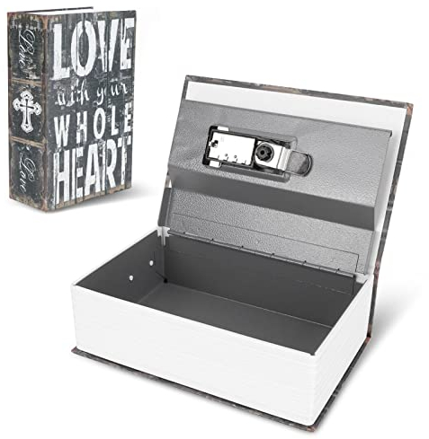 Ablagebuch Safe Aufbewahrungsbox, Buch-Safe Box, Spardose Mit Schlüssel Wörterbuch Versteckte Bargeld Spardose Für Schmuck, Geld Und Bargeld, Hohl Mit Verstecktem Fach, Und Zahlenschloss