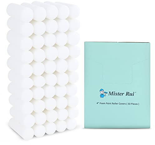 Mister Rui Foam Paint Roller, 4 Inch Paint Roller Pack of 50
