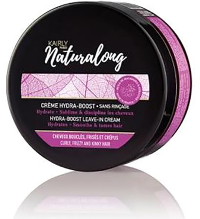 Kairly - Crème Hydra-Boost sans rinçage - 250ml - Conditionneur pour cheveux bouclés, frisés et crépus - Hydrate, Sublime et Discipline - Sans parfum, Sans colorant artificiel
