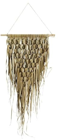 NaDeco Wandvorhang in Natur, Maße ca. 45x55 cm | Wandbehang-Palmenblatt | Palmblatt-Wanddekoration | Boho-Style | Boho-Deko | Beachbar-Deko | Beachclub-Deko | Strandbar-Deko