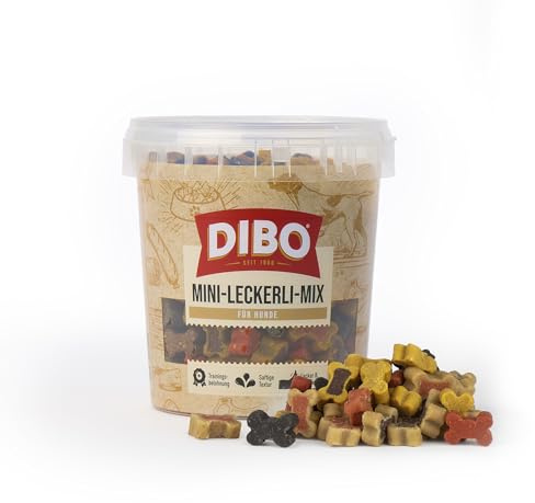 DIBO Mini-Leckerli-Mix 4X 500g Eimer - wiederverschließbar - Hundesnack für Training und Belohnung, Hundefutter (Geflügel, Lamm, Pansen, Rind, Wild und Lachs)