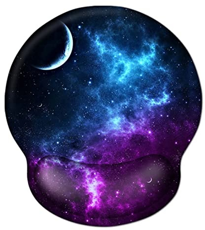 AOKSUNOVA Tapis de souris ergonomique avec repose-poignet en gel Motif galaxie