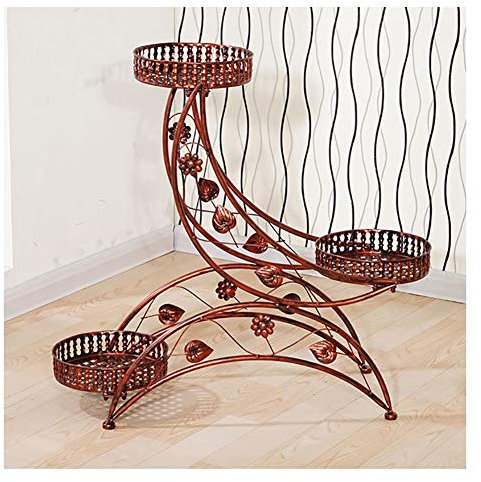 FLBT Pflanzenständer Blumentopfhalter Pflanzenständer Blumentopfregal Bodenregal 3-lagige Pflanzenregale Blumenhocker Tisch Outdoor Indoor Wohnzimmer Balkon Blumenständer (Color : White)