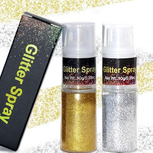 Glitzer Spray für Gesicht Haare Körper,Body Glitter Haarspray Ultrafeines Puder Hairspray Glitter für Cosplay Makeup Musikfestival Party Kleidung Spray