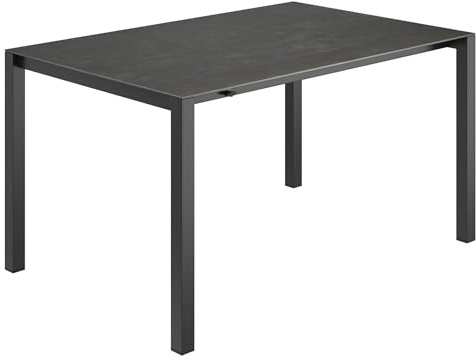 OUTLIV. Ausziehtisch, ausziehbar, 210x70 cm, Edelstahl/Glas | Edelstahl/Glas, ausziehbar und flexibel, rechteckig, 210x70 cm, Anthrazit/Dunkelgrau, für Garten und Terrasse