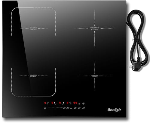 Plaque Induction avec Prise, Cooksir Table Induction, 60CM Encastrable, Zone Combinée pour le Gril, Flexible Kombinierte Zone, 3500Watts, 240V Fiche, 50Hz