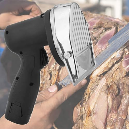 Beachtiful Couteau à Kebab Shawarma Doner électrique sans Fil Commercial, Type de Batterie 80W, Coupe-gyro, Trancheur de Kebab, Couteau Gyros à Viande en Tranches pour Shawarma (2 Batteries 2000mAh)