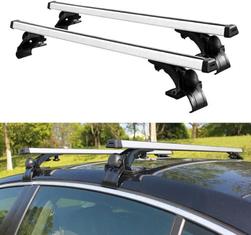 JDBDU 2 Stück Dachträger aus Aluminium, Universal Dachgepäckträger Relingträger Dachreling bis 75kg, Dachträger Ohne Reling Dachgepäckträger