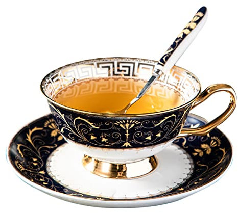 Tasse en porcelaine anglaise de style européen avec soucoupe cuillèreTasses à thé vintage en céramique 1 tasse à café en porcelaine antique pour la maison, la cuisine, le mariage