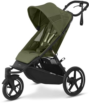 CYBEX Gold AVI SPIN Kinderwagen, Ab Geburt bis ca. 4 Jahre, Max. 111 cm und 22 kg, City-, All-Terrain-Kinderwagen, Moss Green