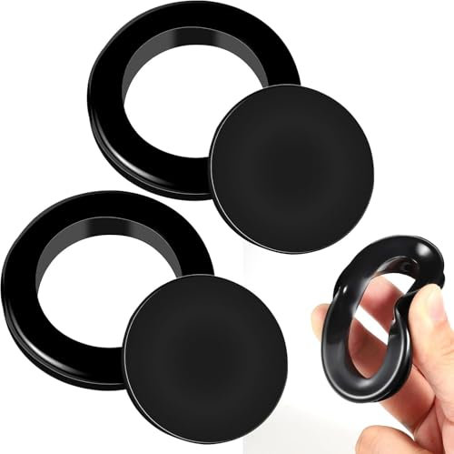 IHLOOTD 2 Pezzi Anello Foro Ombrellone da Tavolo, Tappo in Silicone 4,2 cm, Accessori per Supporto Ombrellone da Giardino, Tavolo in Vetro o Spiaggia (Nero)