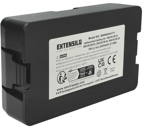 EXTENSILO batteria compatibile con Gardena SILENO life (2019-2020), 1000, 1250, 750, 850 robot tagliaerba 3,2Ah 18V Li-Ion