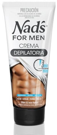 Nad's For Men Crema Depilatoria Corporal Para Hombres, Pecho, Espalda, Piernas y Brazos, 200ml