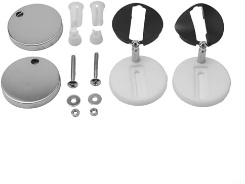 2 PCS Toilet Seat Hinge Fixings, Quick Release Toilet Seat Top Replacement Kit, General Toilet Seat Bolt Fittings, for WC Toilet Blind Holes(B 60MM)