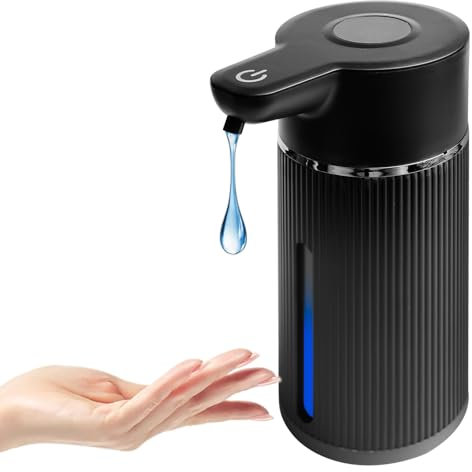 Dispenser di sapone automatico, 420 ml, distributore automatico di sapone, erogatore di sapone elettrico con sensore, dispenser di sapone a parete, 4 livelli regolabili per cucina, bagno, ristorante