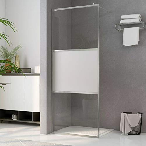 Snsowed Duschwand für Begehbare Dusche Halbmattiertes ESG-Glas 90x195cm, Duschrückwand, Duschabtrennung, Glaswand Dusche, Duschglaswand, Duschtrennwand