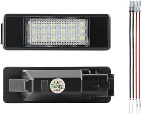 Vuzmode Lot de 2 éclairages LED for Plaque d'immatriculation de Voiture, for Citroën C4 C2 C3 C5 C6 C8, for Peugeot 106 1007 207 307 406 407 607 308 508 Éclairage de Plaque d'immatriculation